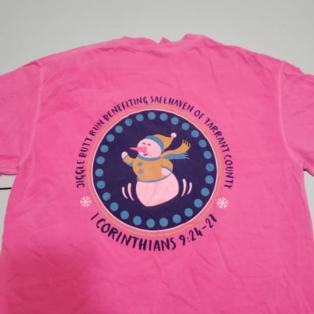 Jiggle Butt Run Benefiting Safehaven Comfort Colors Boys T-Shirt Pink Cotton S